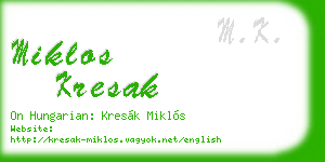 miklos kresak business card