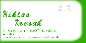 miklos kresak business card